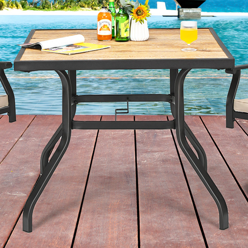 Costway 4 Seater Outdoor Square Dining Table Image 1