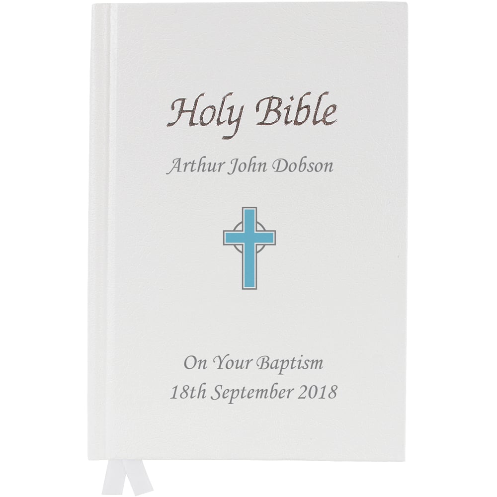 Personalised Memento Personalised Blue Cross Bible Image 1