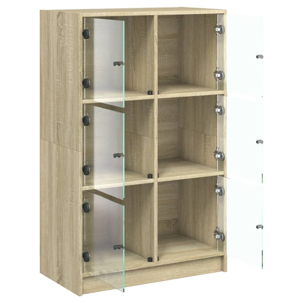 vidaXL 6 Glass Door Sonoma Oak Highboard Image 5