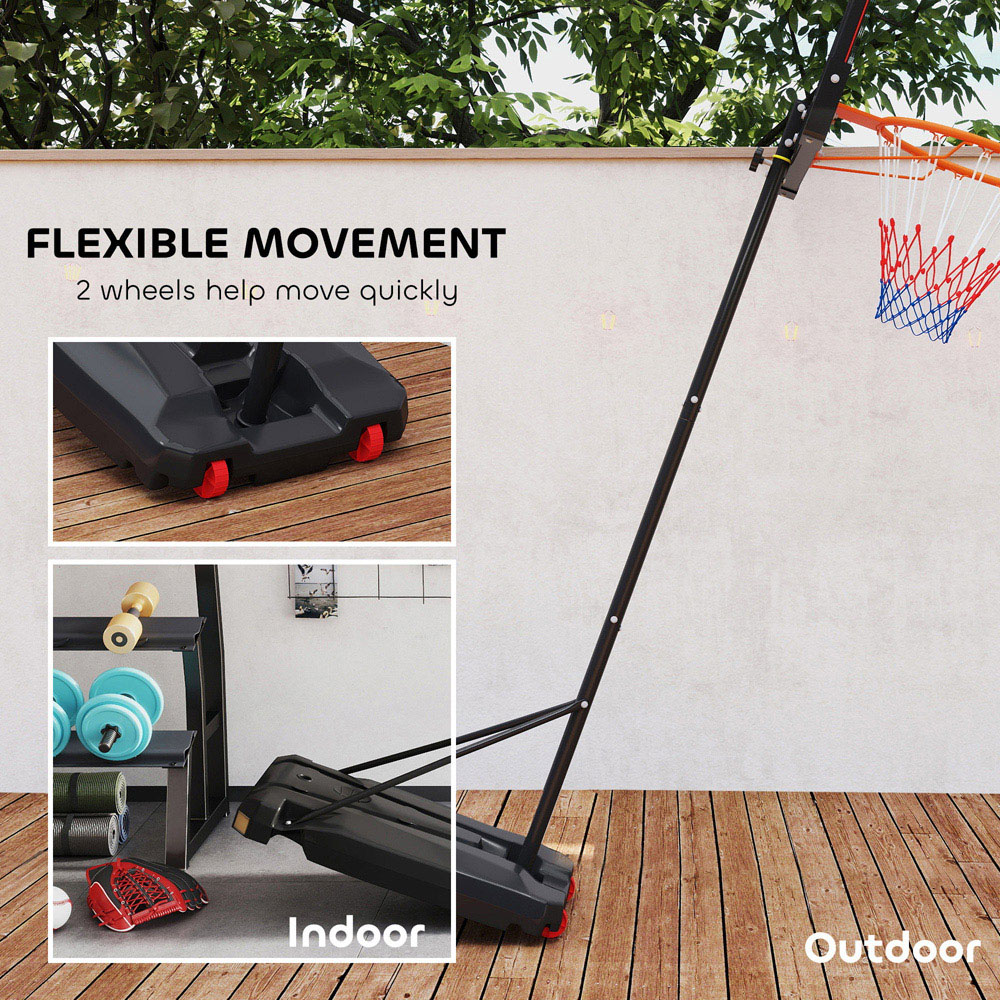 AIYAPLAY Red Height Adjustable Basketball Hoop 210-260cm Image 6