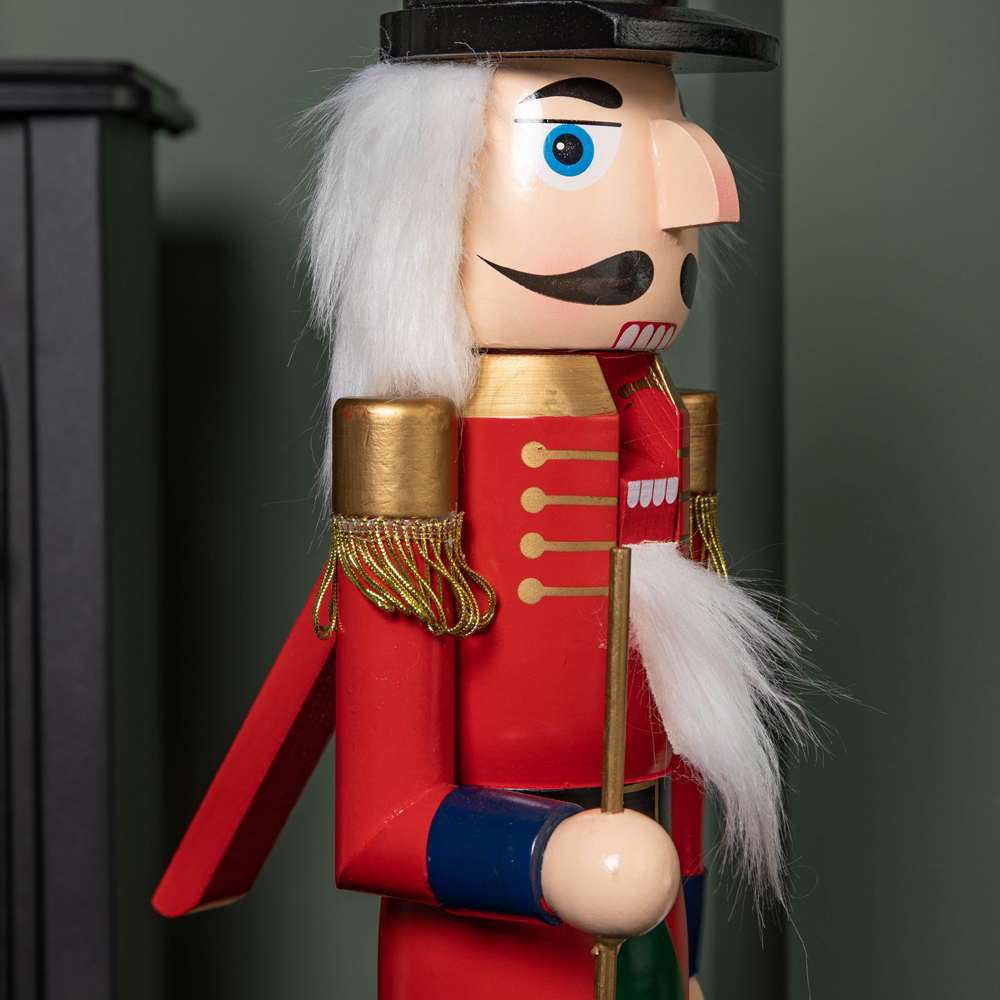 Samuel Alexander Wooden Nutcracker Soldier Decoration Red Jacket and Blue Trousers Image 5