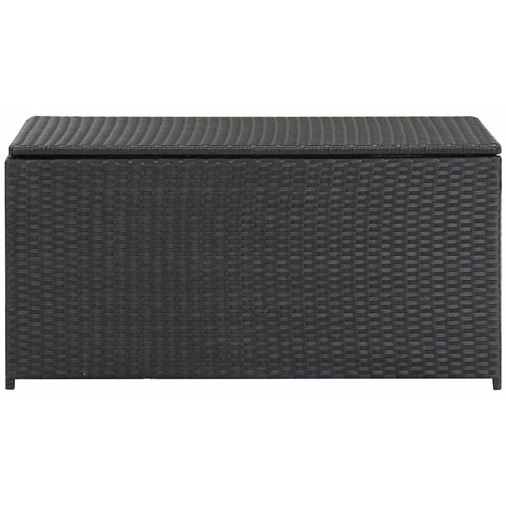 vidaXL 50 x 100 x 50cm Black Poly Rattan Garden Storage Box Image 2
