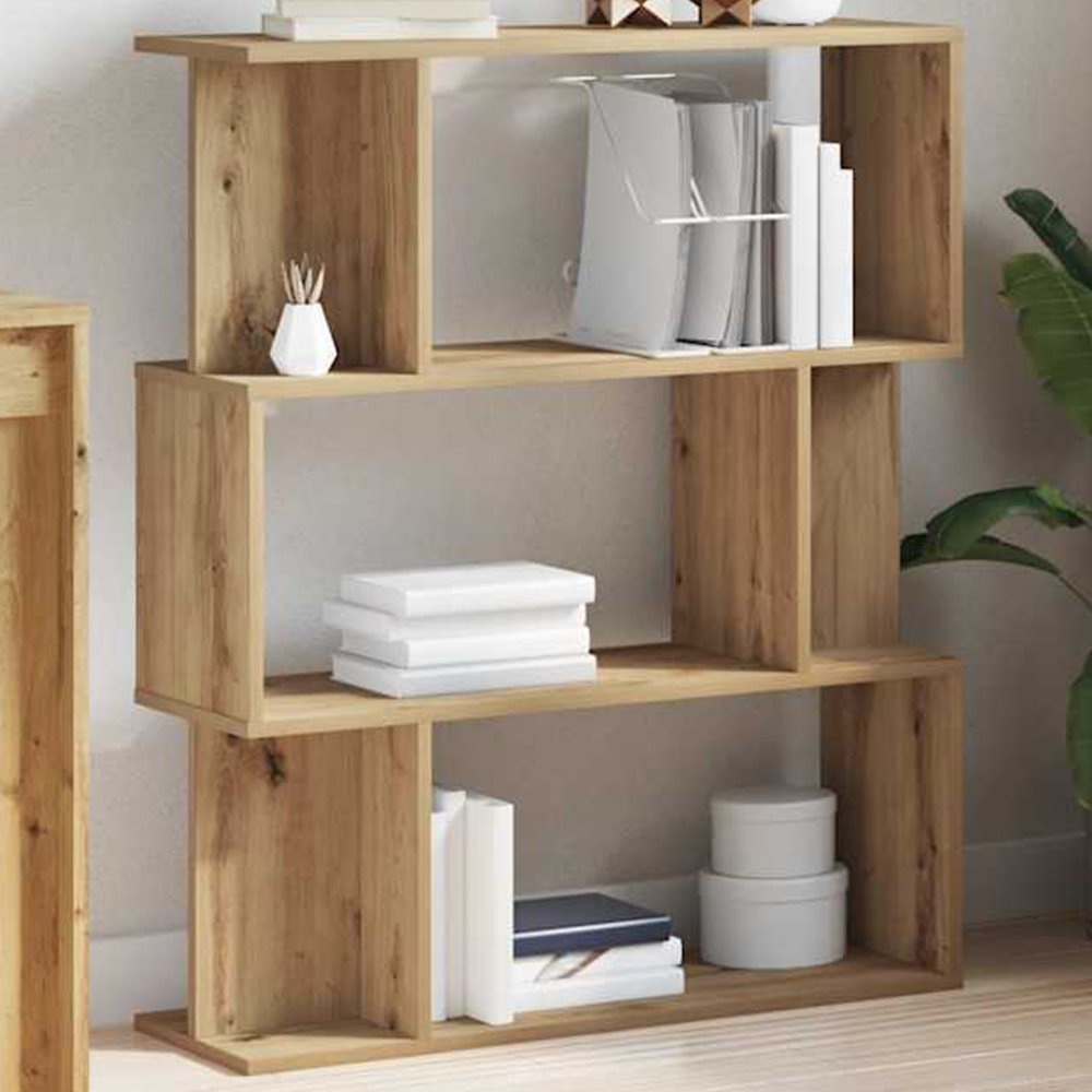 vidaXL 6 Shelf Artisan Oak Bookcase Image 1