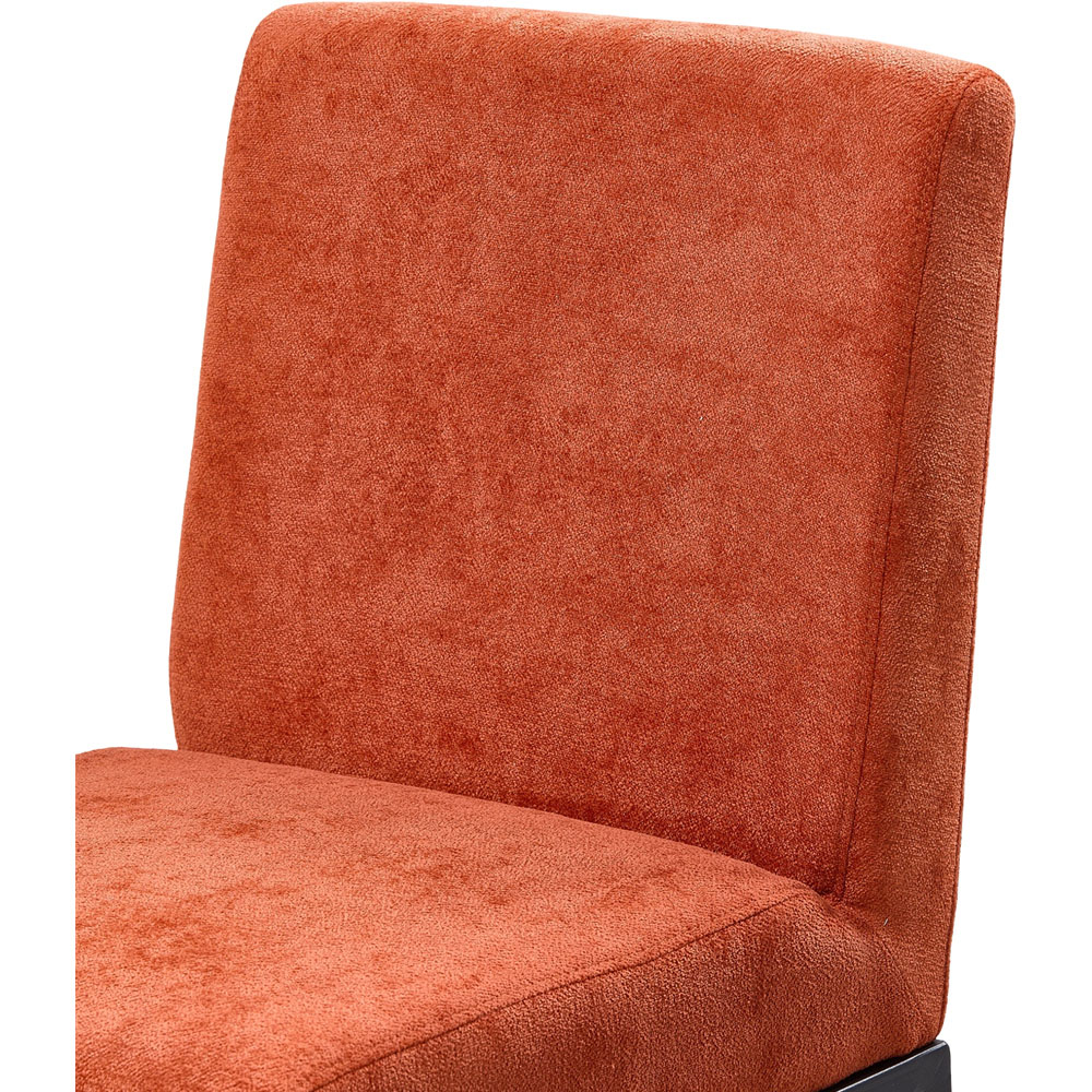 Living and Home Set of 2 Orange Chenille Dining Chair Image 4
