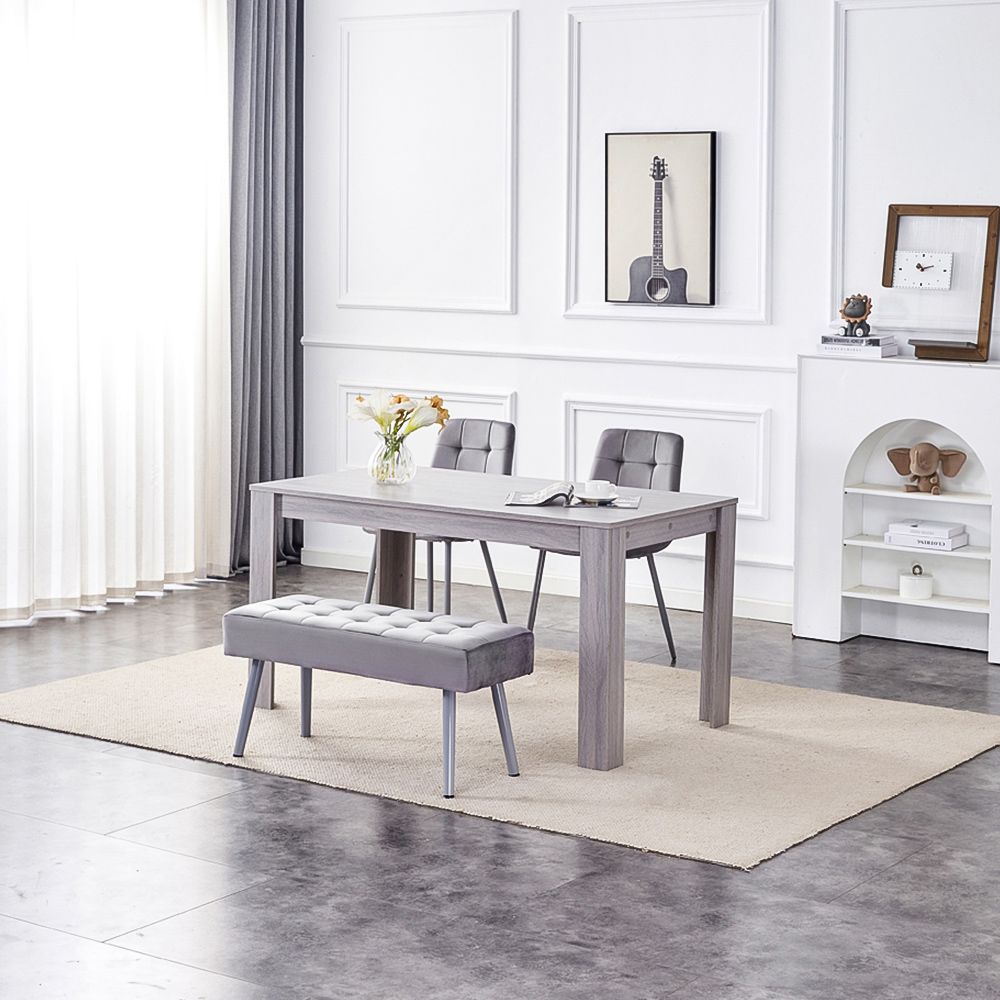 Kosy Koala 4 Seater Dining Set with Bench Grey Velvet Image 3