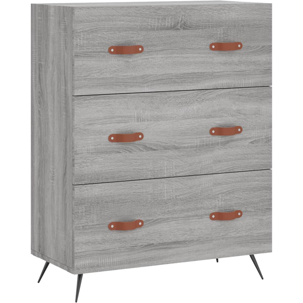 vidaXL 3 Drawer 3 Shelf Grey Sonoma Tall Highboard Image 7