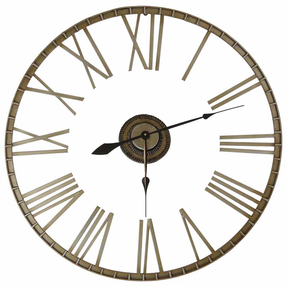 Charles Bentley Bronze Wrought Iron Extra Large Garden Clock 95cm Image 1