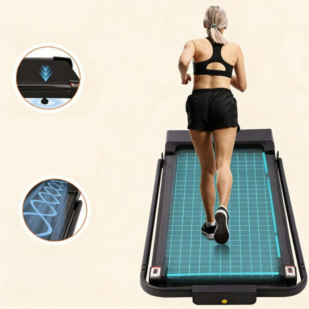 Willowmare 2-in-1 Grey Foldable Electric Treadmill with Handrail and LCD Screen Image 8