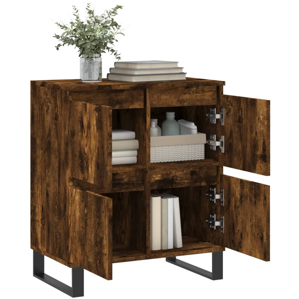 vidaXL 4 Door Smoked Oak Sideboard Image 4