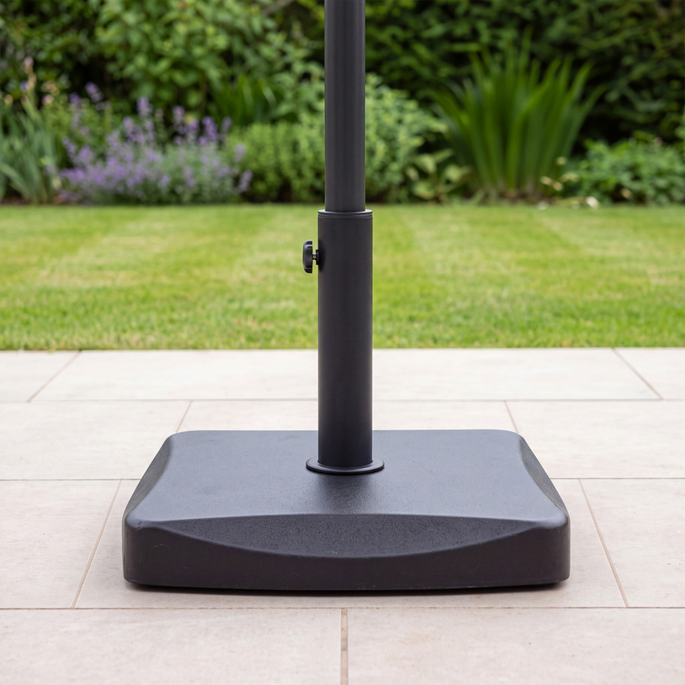 Charles Bentley Black Square Concrete Parasol Base 25kg Image 3