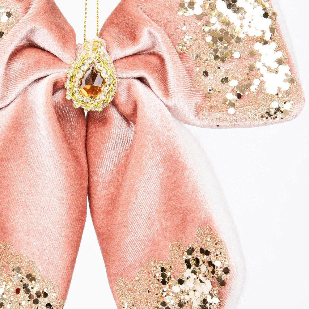 Shatchi Pink Bow Ornament 3 Pack Image 3