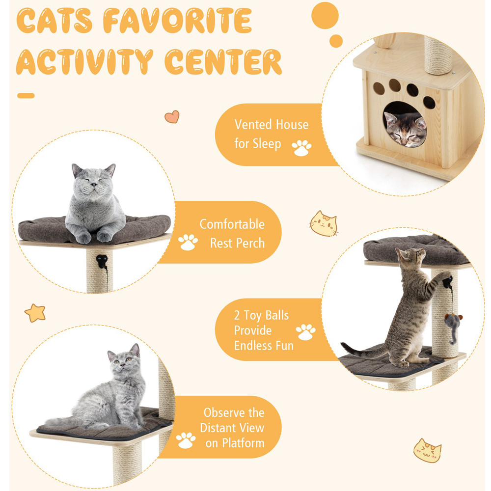 Costway 170cm Cat Tree Scratcher Image 6