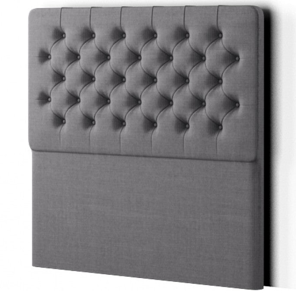 Eleganza Winchester Double Grey Linen Floor Standing Headboard Image 2