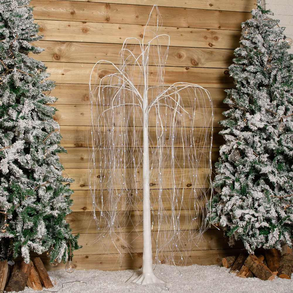 Samuel Alexander RGB LED Light Up White Christmas Willow Tree 5.9ft Image 6