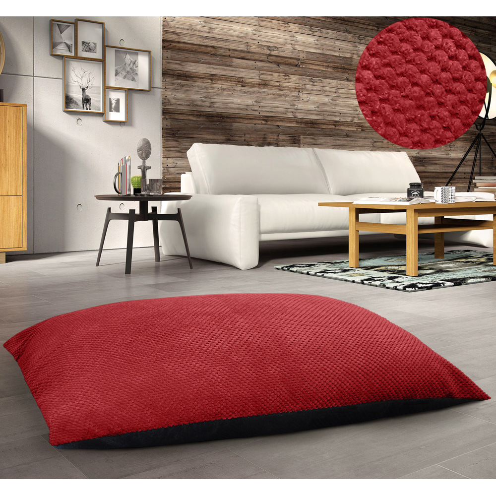 Petwinks Red Honeycomb Pattern Plush Soft Non-Slip Floor Cushion 78 x 120cm Image 2