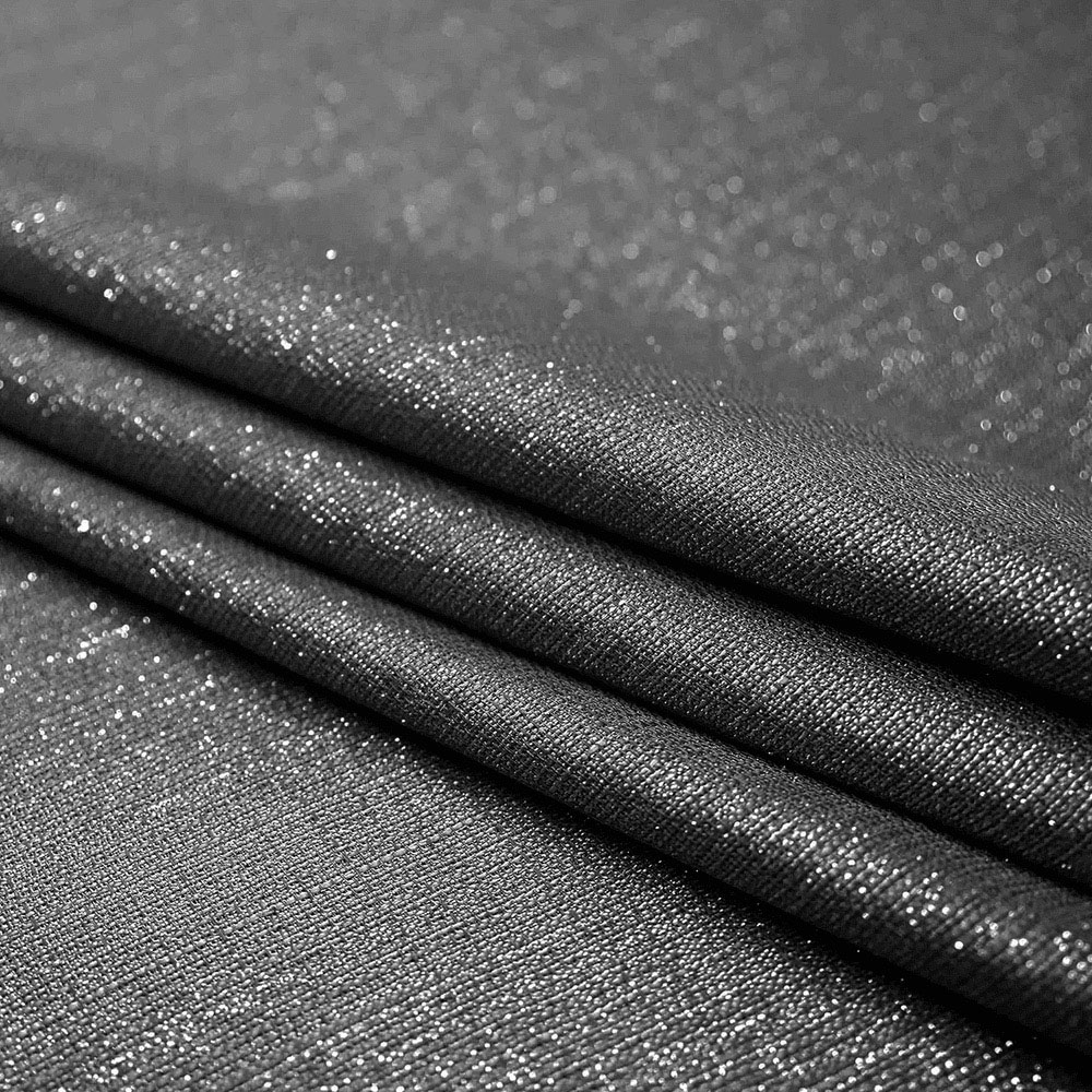 Velosso Alessandria Black Shimmer Voile Panel Curtain 137 x 137cm Image 3