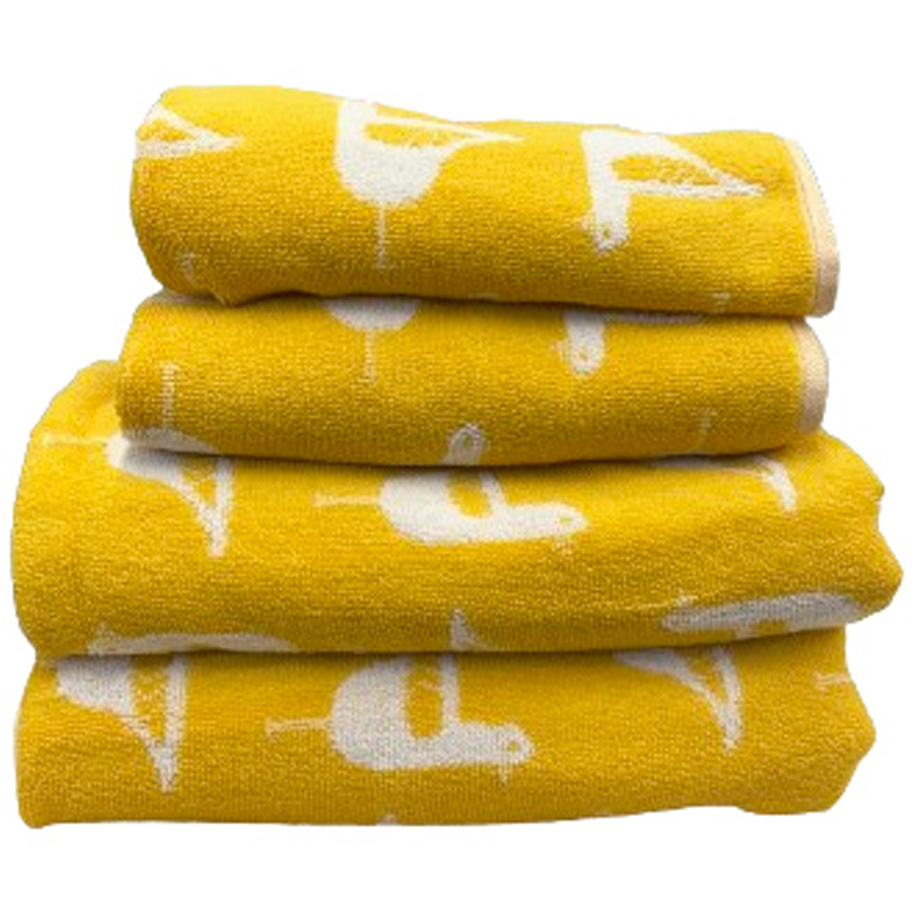 Bellissimo Sea Gull Ochre Turkish Cotton Hand and Bath Towels Set of 4 Image 1