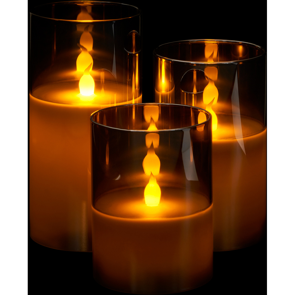 SA Products 3 Piece Black LED Candles Set Image 6