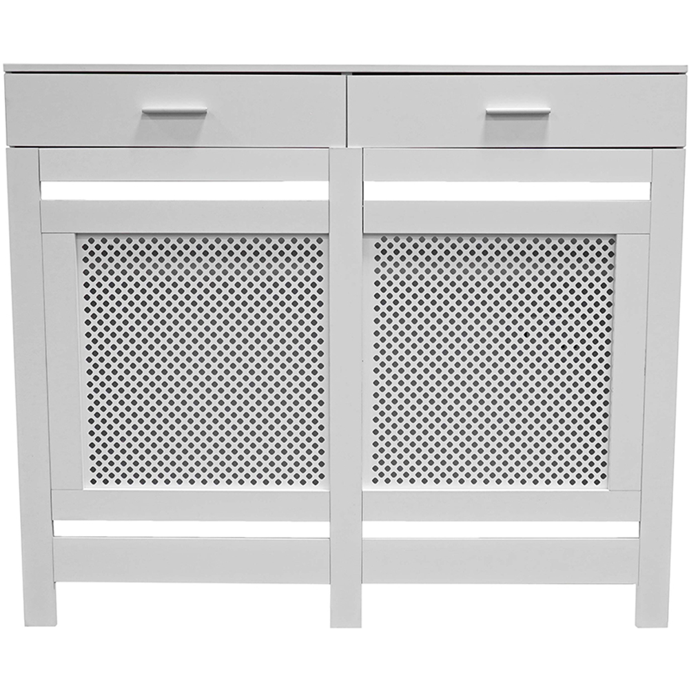 Portland 2 Drawer White Radiator Cover Medium Image 1