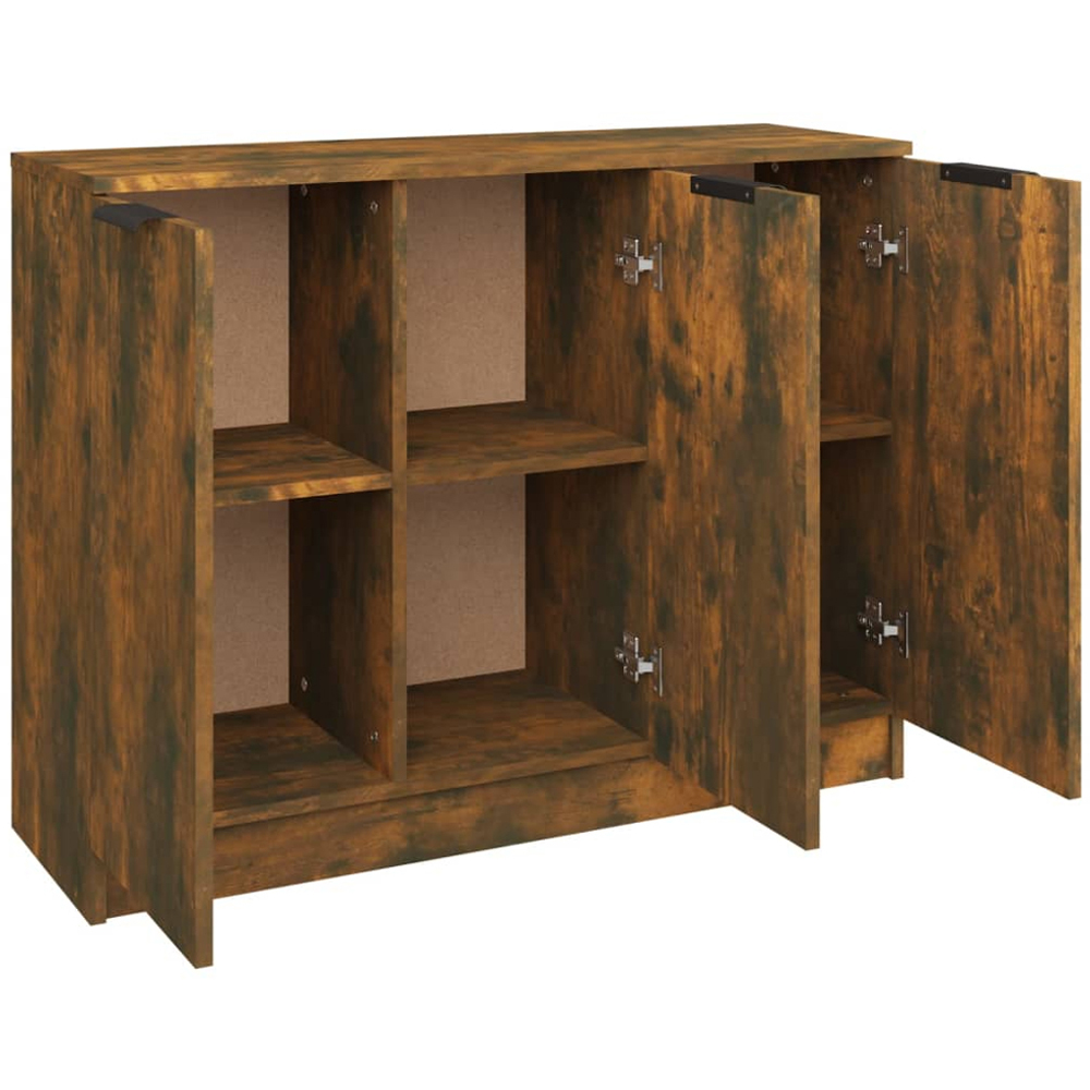 vidaXL 3 Door Smoked Oak Sideboard Image 7