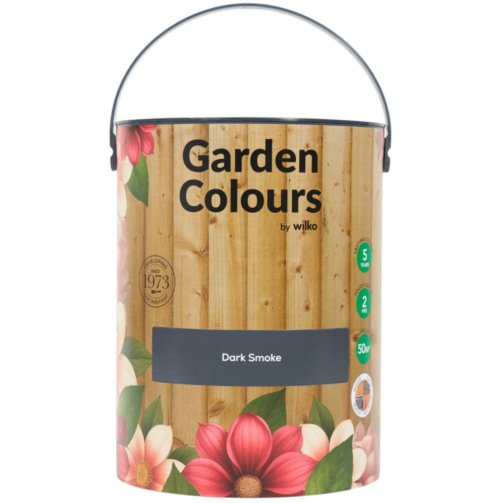 Wilko Garden Colours Dark Smoke Wood Paint 5L Image 12