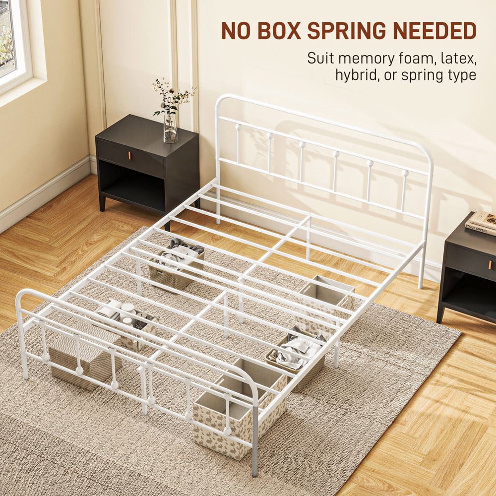 Portland White Metal King Size Bed Image 6