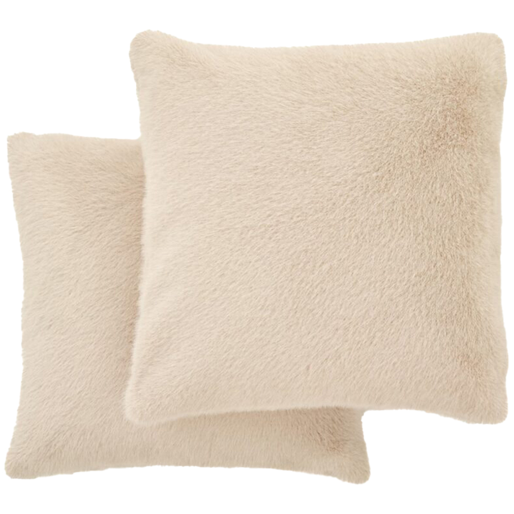 Deyongs Ashford Natural Plush Polyester Cushion 50 x 50cm 2 Pack Image 1
