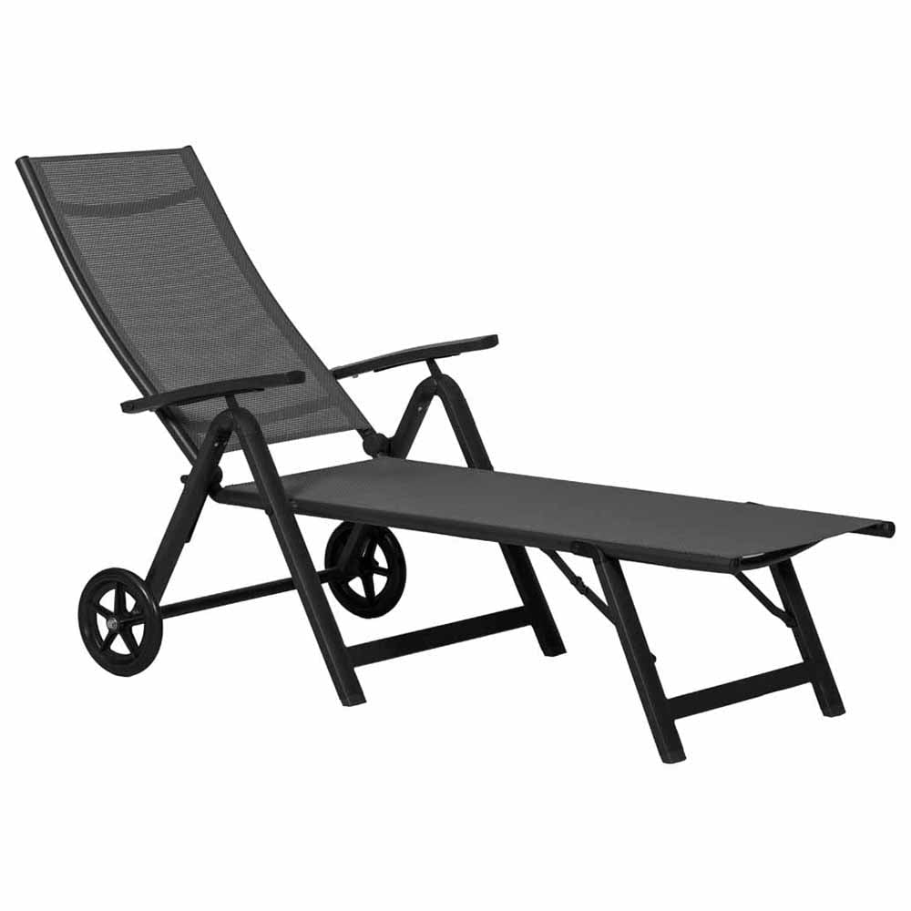 Royalcraft Sorrento Black Folding Recliner Sunlounger Image 2