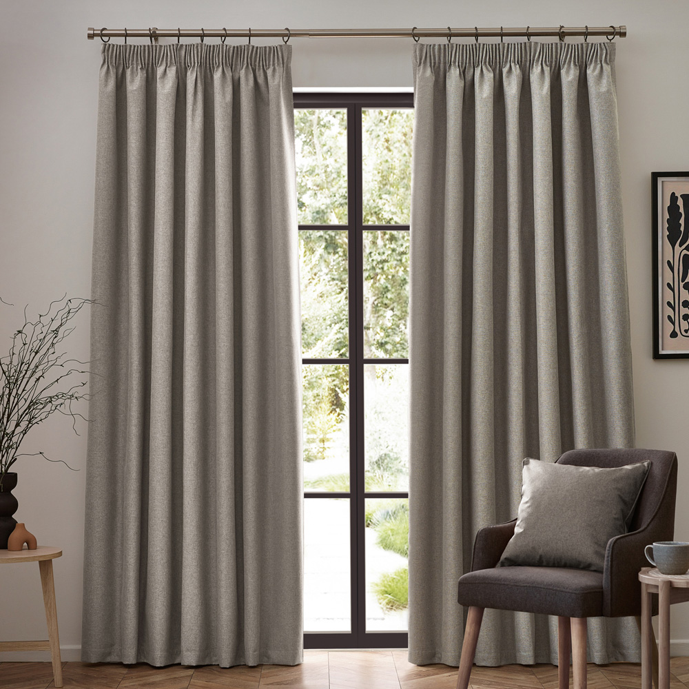 furn. Dawn Linen Blackout Pencil Pleat Curtains 229 x 137cm Image 6