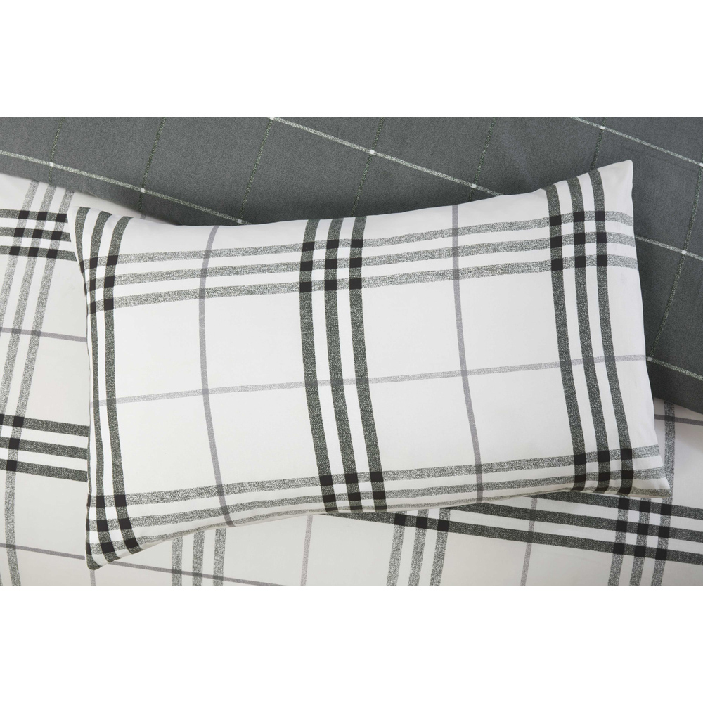 Rapport Home Harris King Size Grey Check Duvet Set Image 3