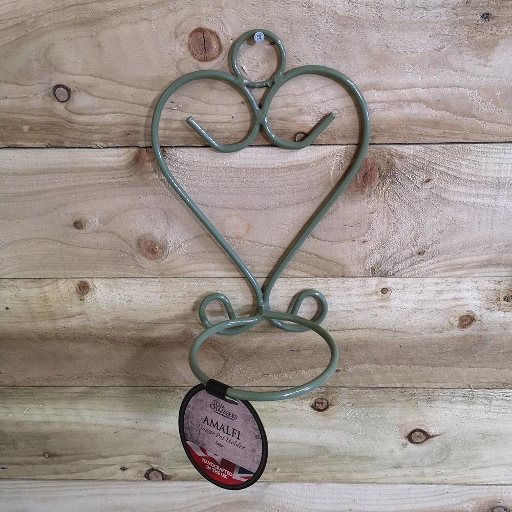 Samuel Alexander Amalfi Sage Green Steel Wall Mounted Plant Pot Holder Image 7
