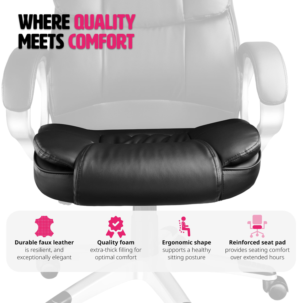 tectake Jonas Black Height Adjustable Padded Office Chair Image 8