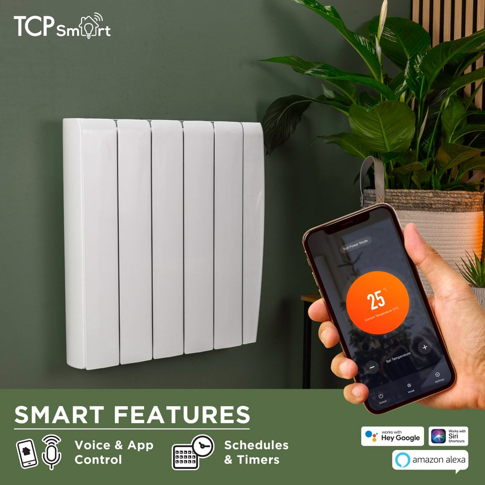 TCP Smart White Ceramic Electric Radiator 1000W Image 4