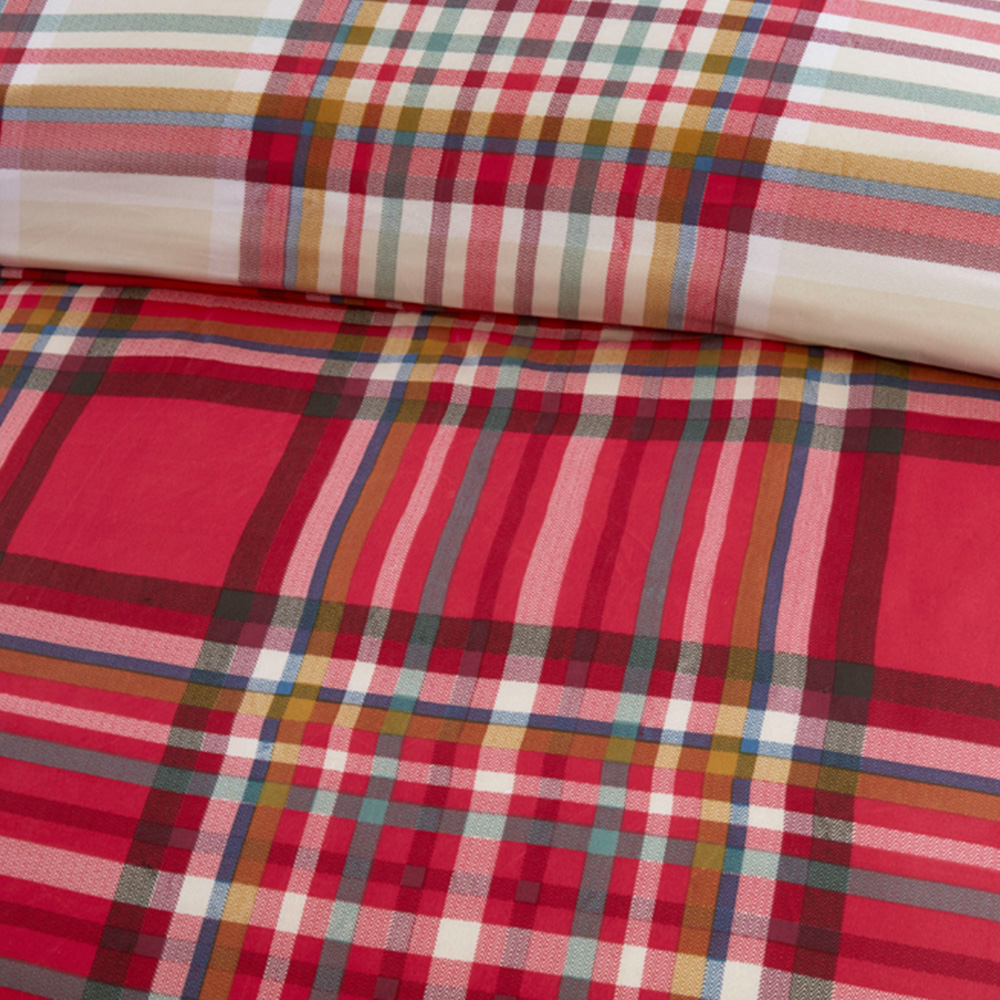 Serene Cameron Checks Double Microfibre Fabric Reversible Duvet Cover Set Image 3