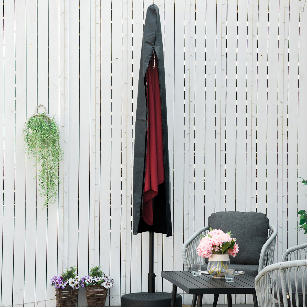 Outsunny Dark Grey Oxford Fabric Parasol Cover Image 6