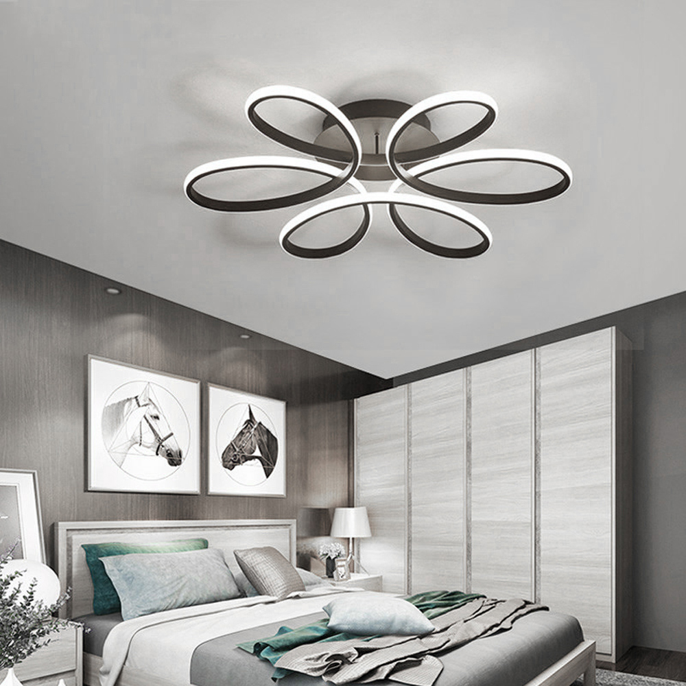 Living and Home White Petal LED Semi Flush Ceiling Light Image 8