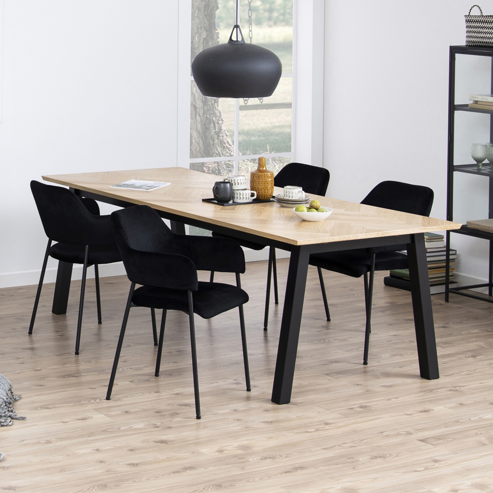 Florence Lima Set of 2 Black Dining Chairs with Armrest Image 7