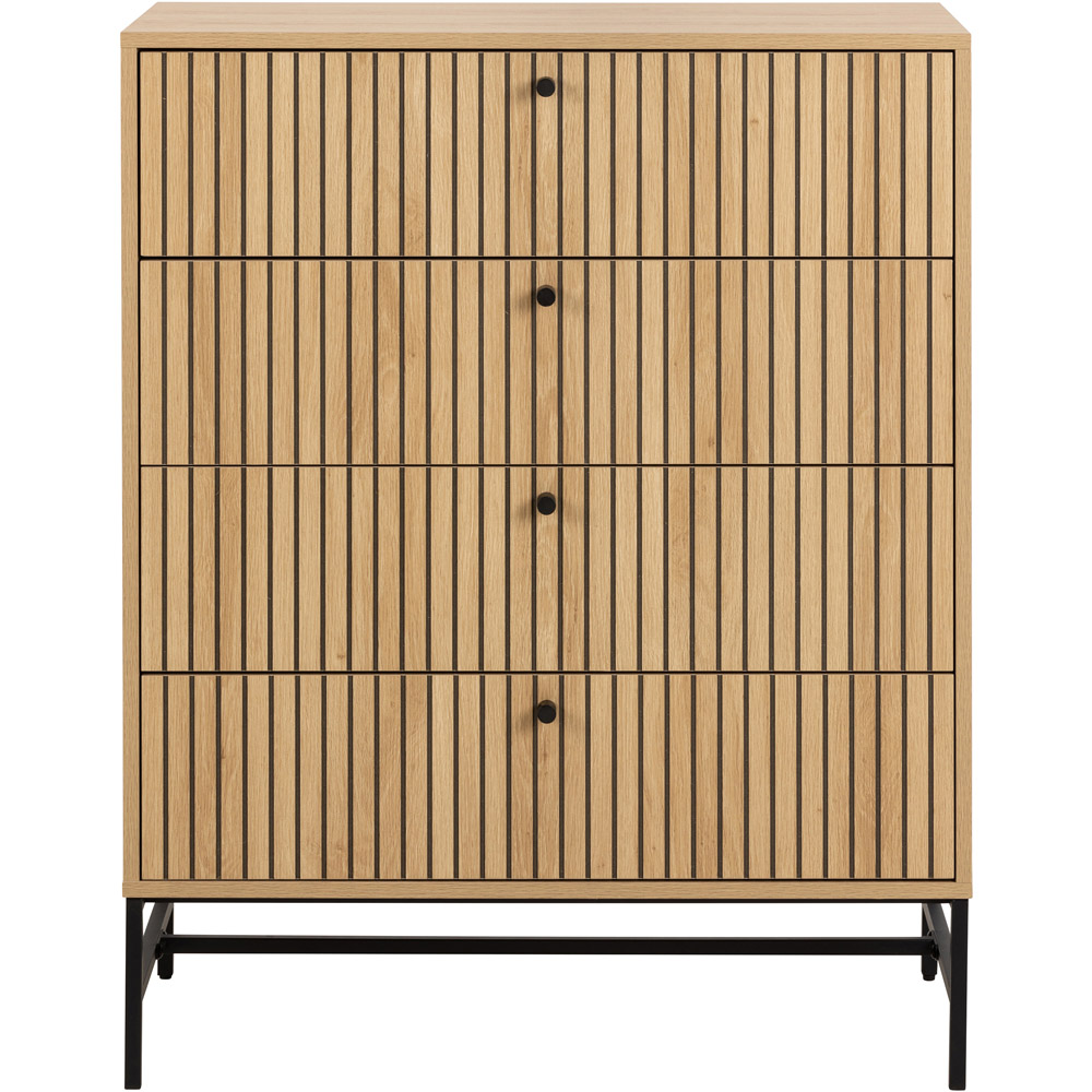 Florence Albany 4 Drawer Oak Chest of Drawers Image 2