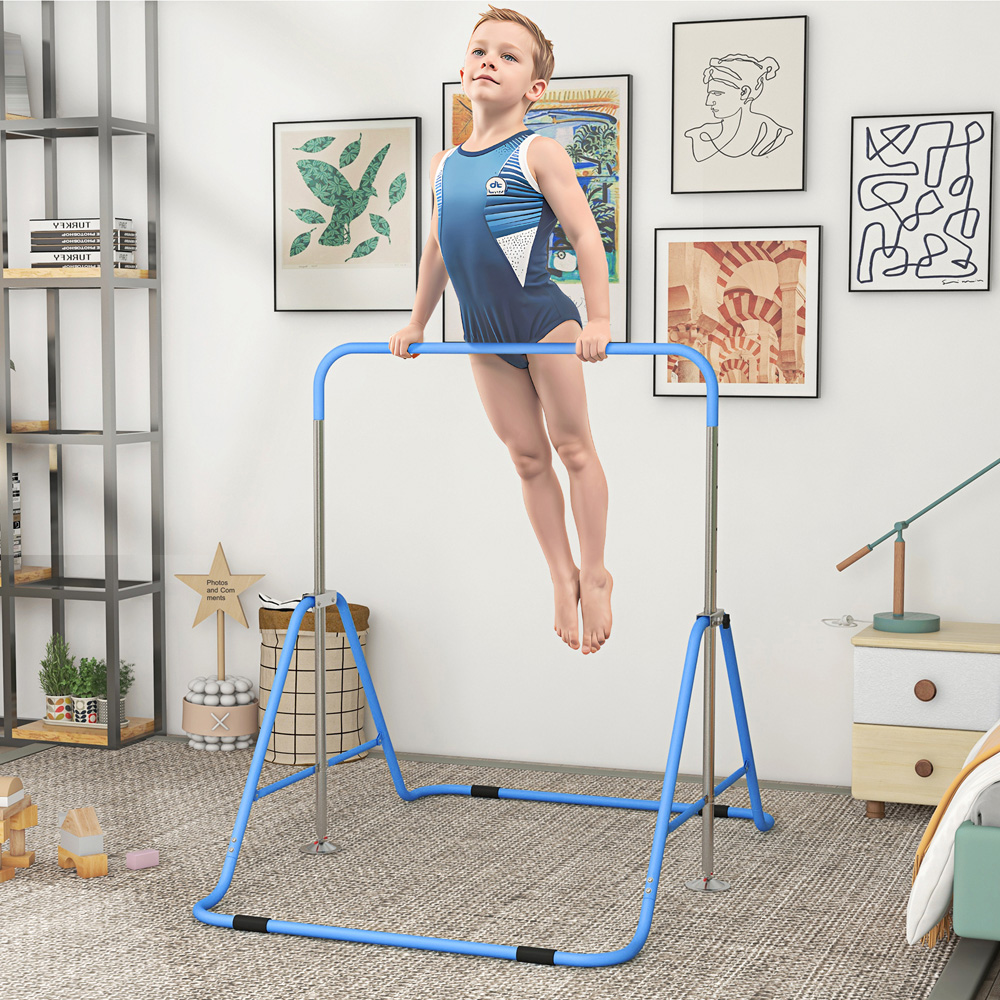 Tommy Toys Kids Blue Height Adjustable Foldable Gymnastic Training Bar Image 2