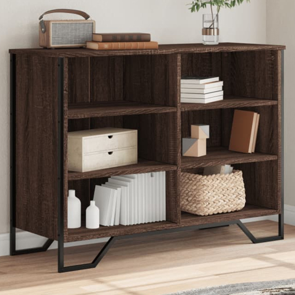 vidaXL 6 Shelf Brown Oak Sideboard Image 1