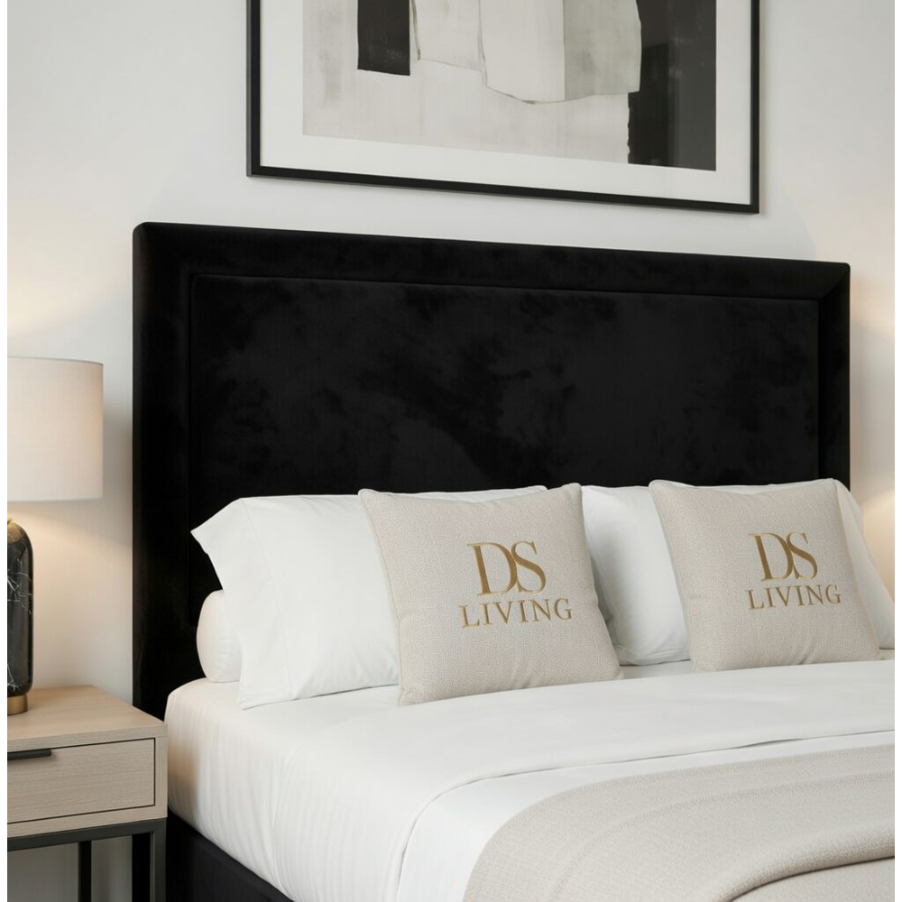 DS Living Velmont Double Black Plush Divan Bed Image 2