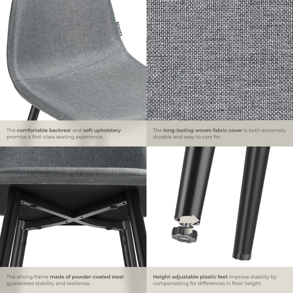 tectake Willow Woven Cover Bar Stool with Backrest Set of 6 Image 5