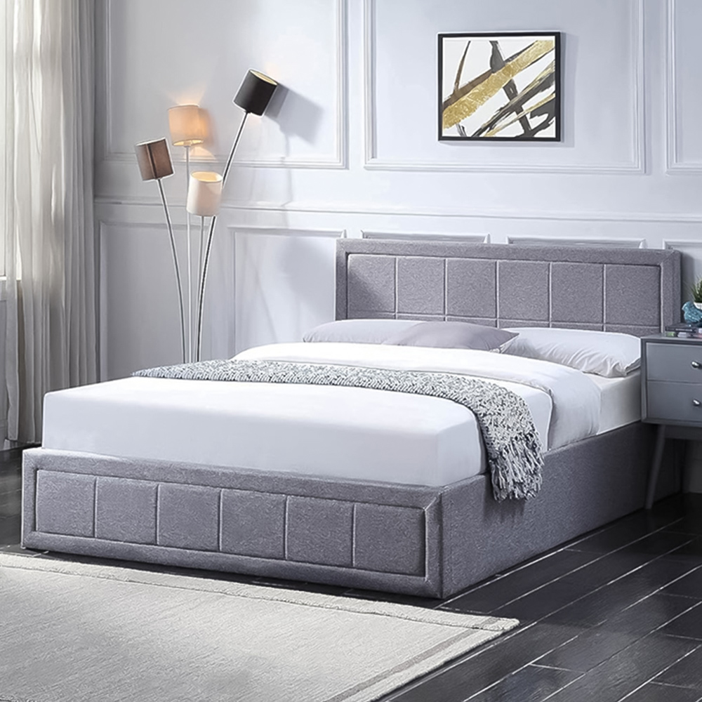 Portland Double Ottoman Upholstered Bed Frame with Storage Image 1
