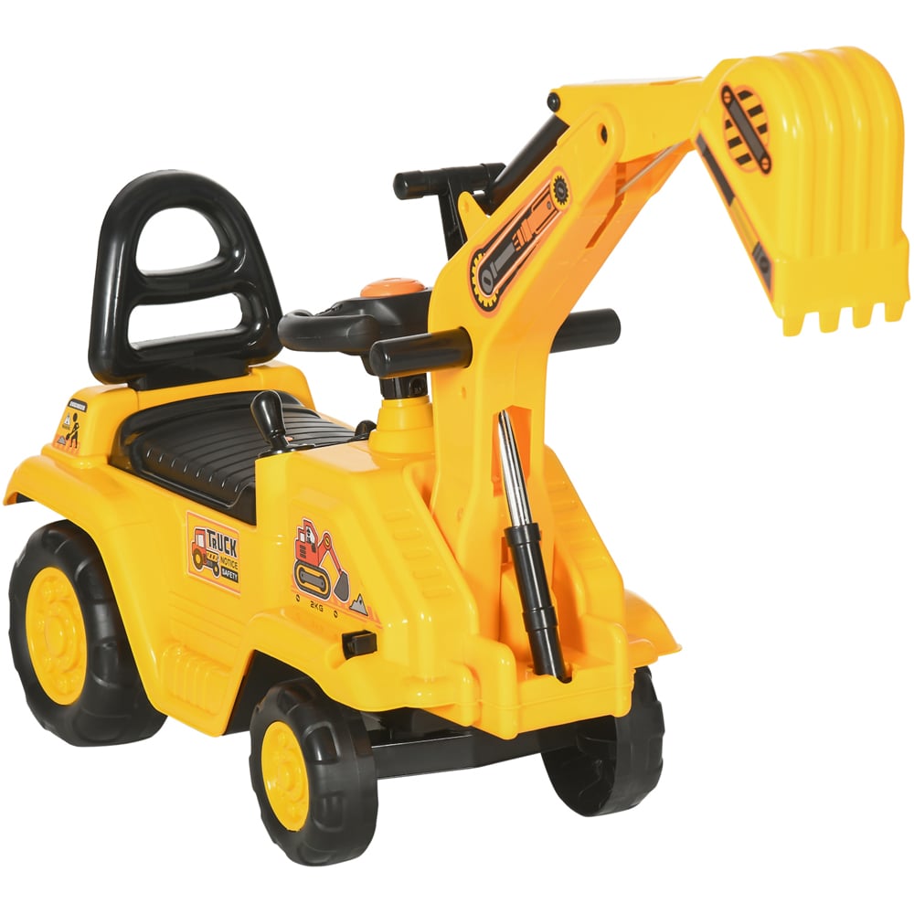 Tommy Toys Yellow 2 in 1 Kids Ride On Tractor with Buckle Image 1