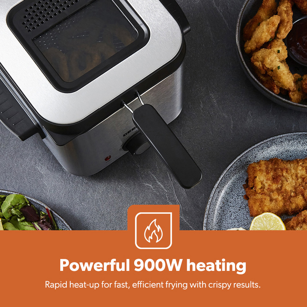 Geepas GDF36012UK Stainless Steel 1.5L Deep Fat Fryer 900W Image 4