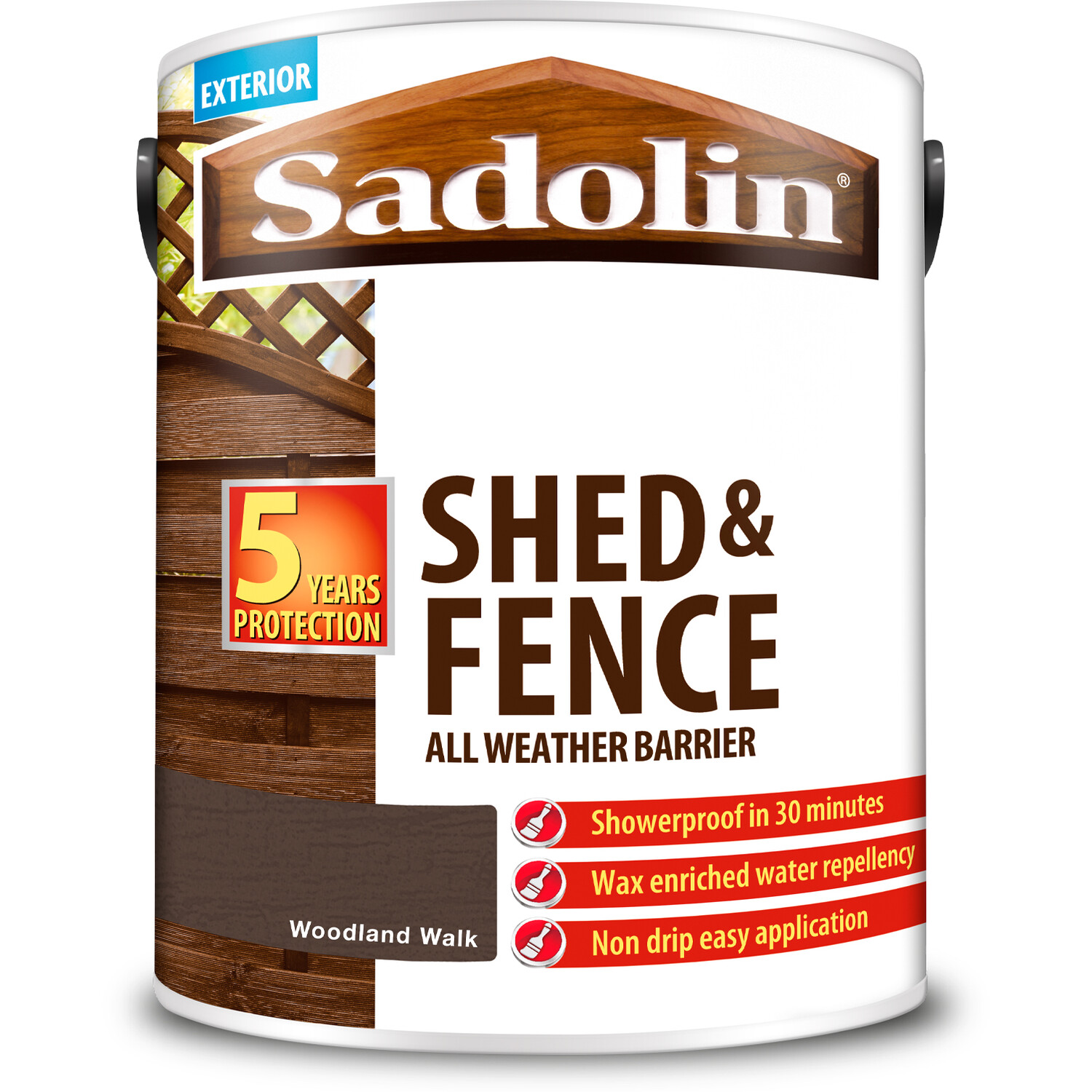 Sadolin Shed and Fence Protection Woodstain Woodland Walk 5l Image 3