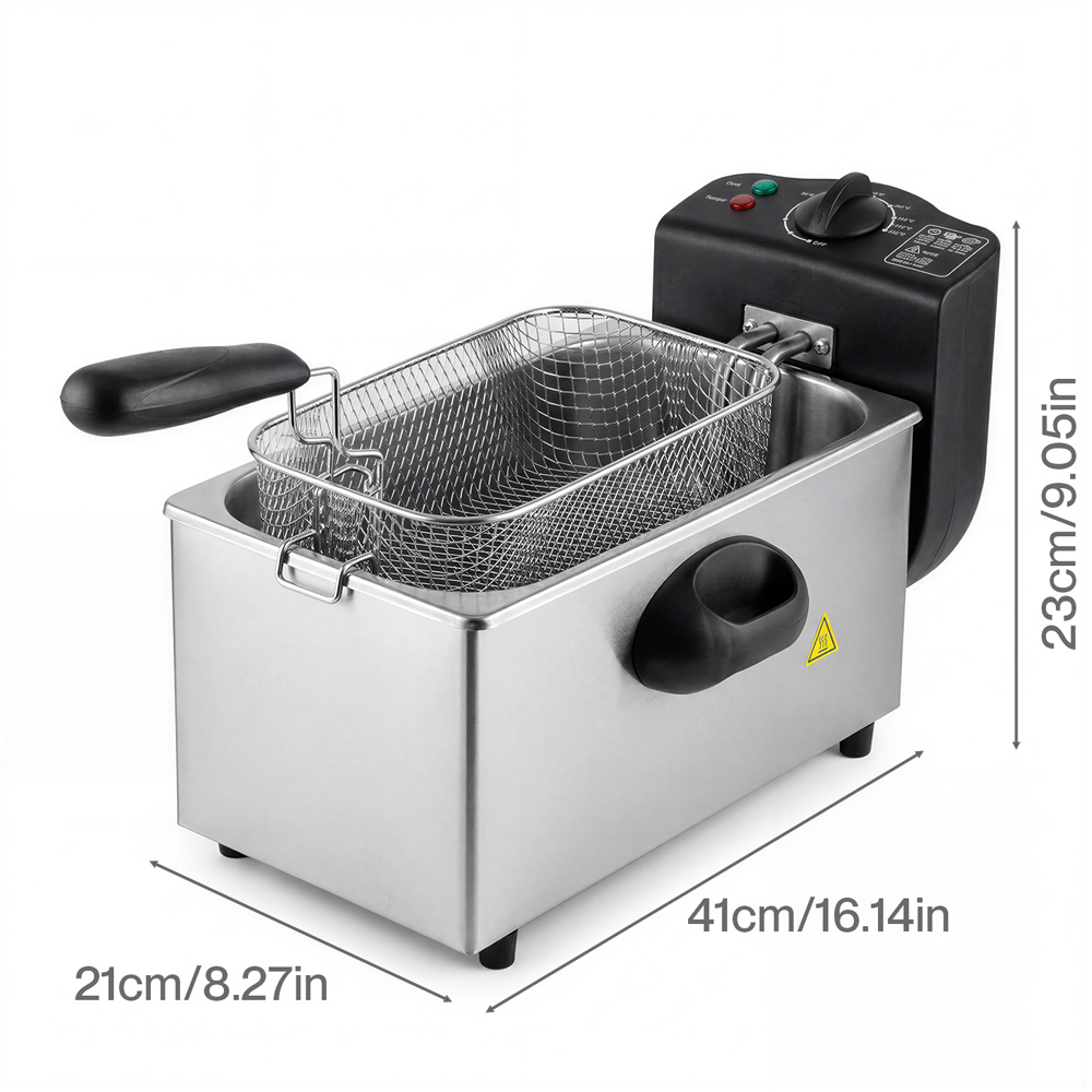 Spector FR1010-BK-UK Chip Pan Basket Stainless Steel Deep Fat Fryer 3L 2000W Image 9