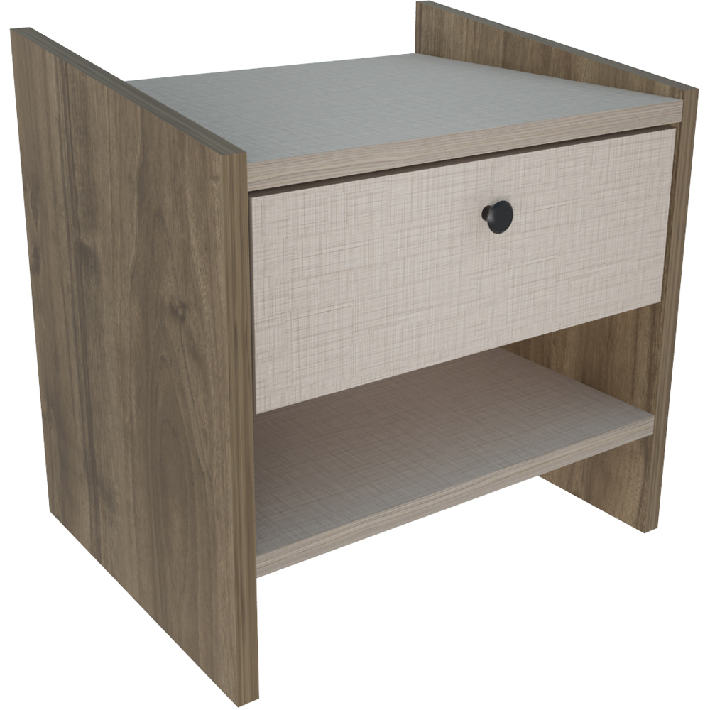 Decorotika Berlin Single Drawer Single Shelf Cottonbeige Bedside Table Image 3