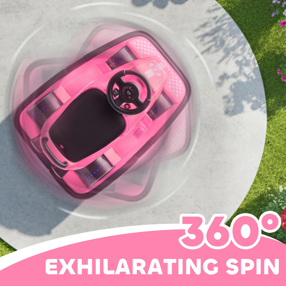 Tommy Toys Kids Pink 360 Degree Rotating Electric Bumper Car with LED Image 5