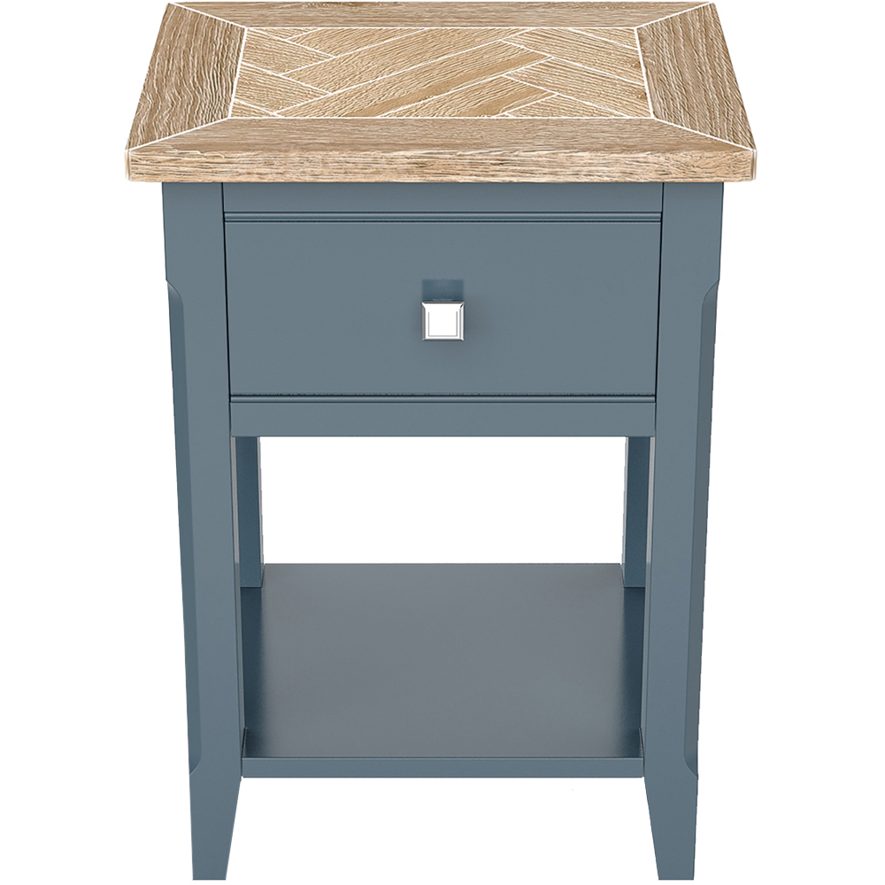 Baumhaus Signature Single Drawer and Shelf Blue Lamp Table Image 3